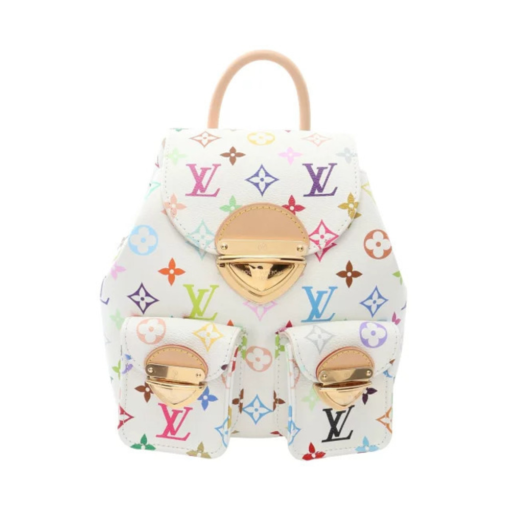 Louis Vuitton LV TM Venice Monogram Multicolor Backpack Canvas Leather White